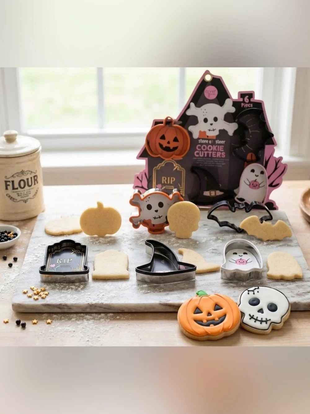 Halloween Cookie Cutter Set - Stainless Steel, 6 Pc Set